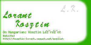 lorant kosztin business card